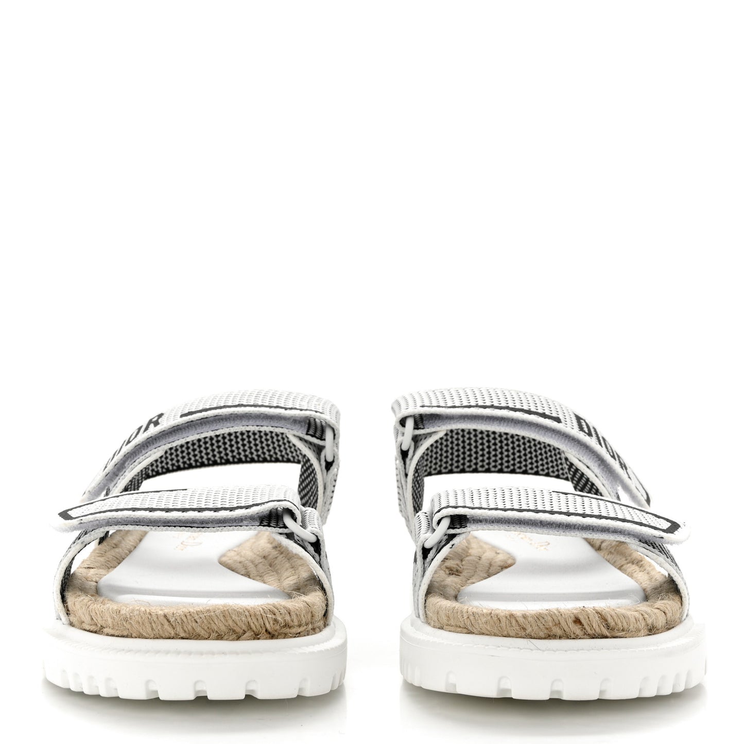 Technical Knit Jute Dioract 10mm Sandals 37.5 White Black