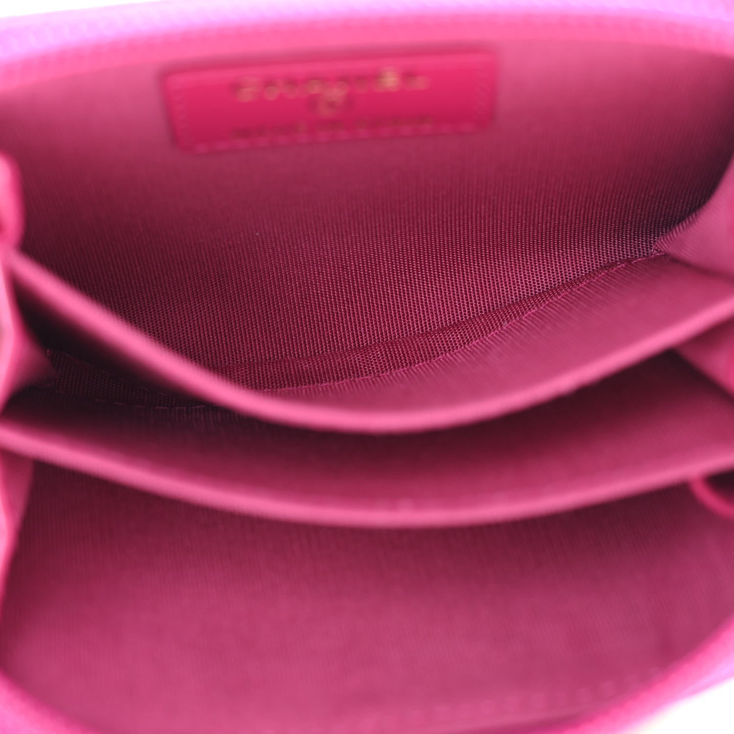 Chanel Caviar Quilted Boy Zip Around Coin Purse Wallet Fuchsia 5 of 8