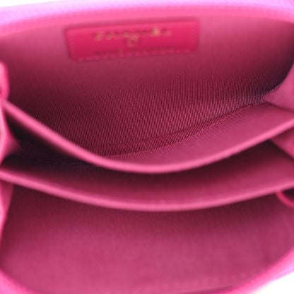 Chanel Caviar Quilted Boy Zip Around Coin Purse Wallet Fuchsia 5 of 8