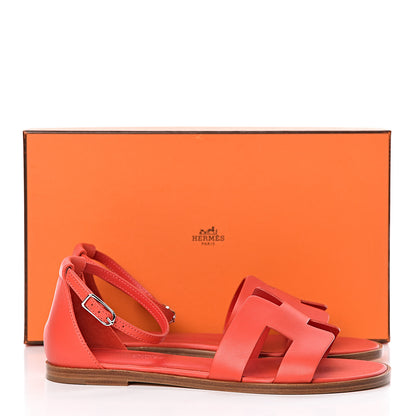 Hermes Calfskin Santorini Sandals 36 Pavot 9 of 9