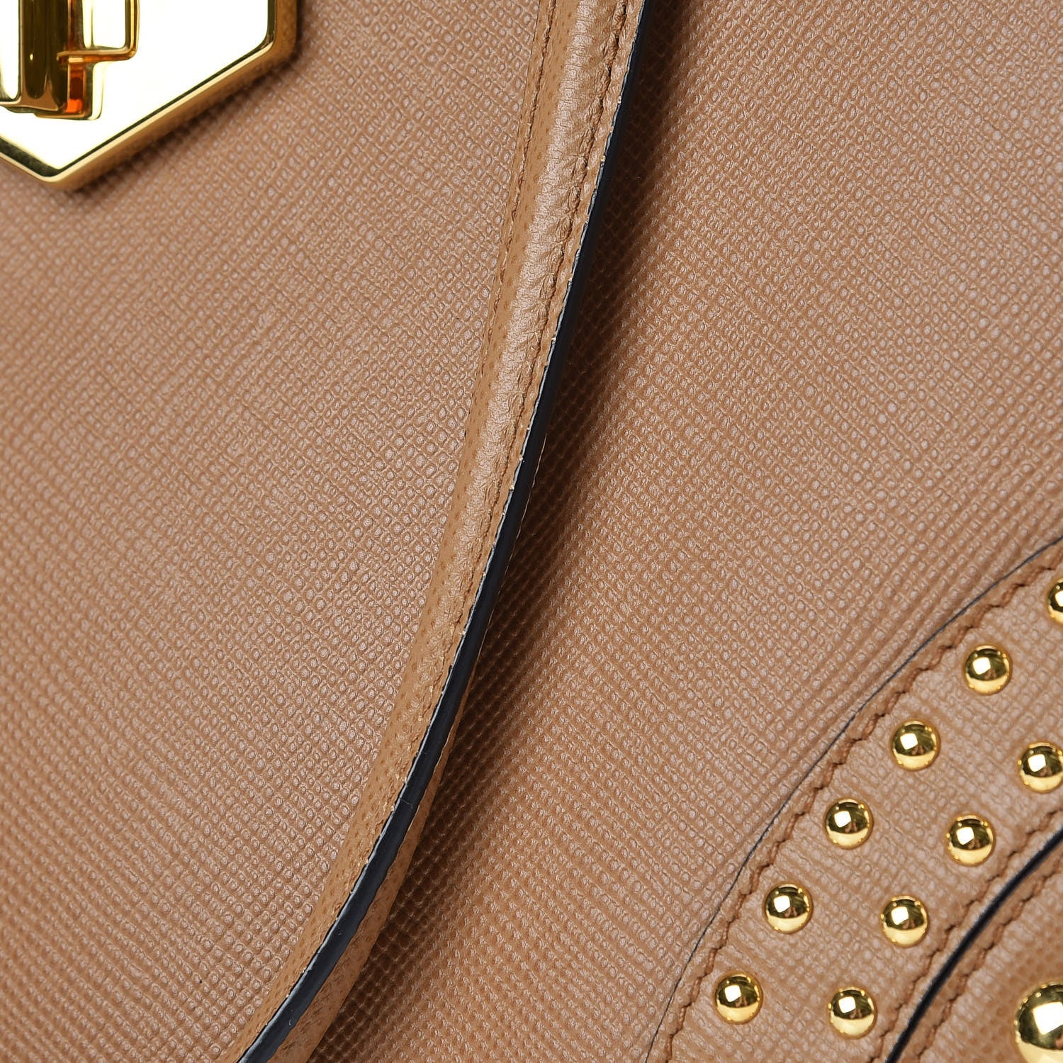 Prada Saffiano Studded Bijou Tote Caramel 11 of 11