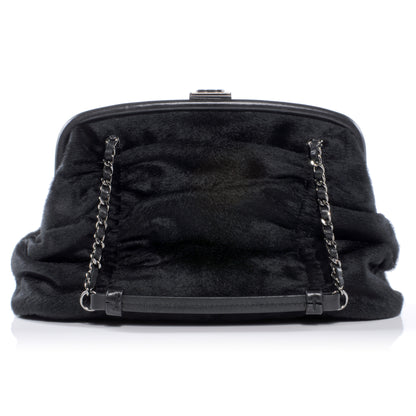 Chanel Pony Hair Small Sharpei Frame Tote Black 1 of 8