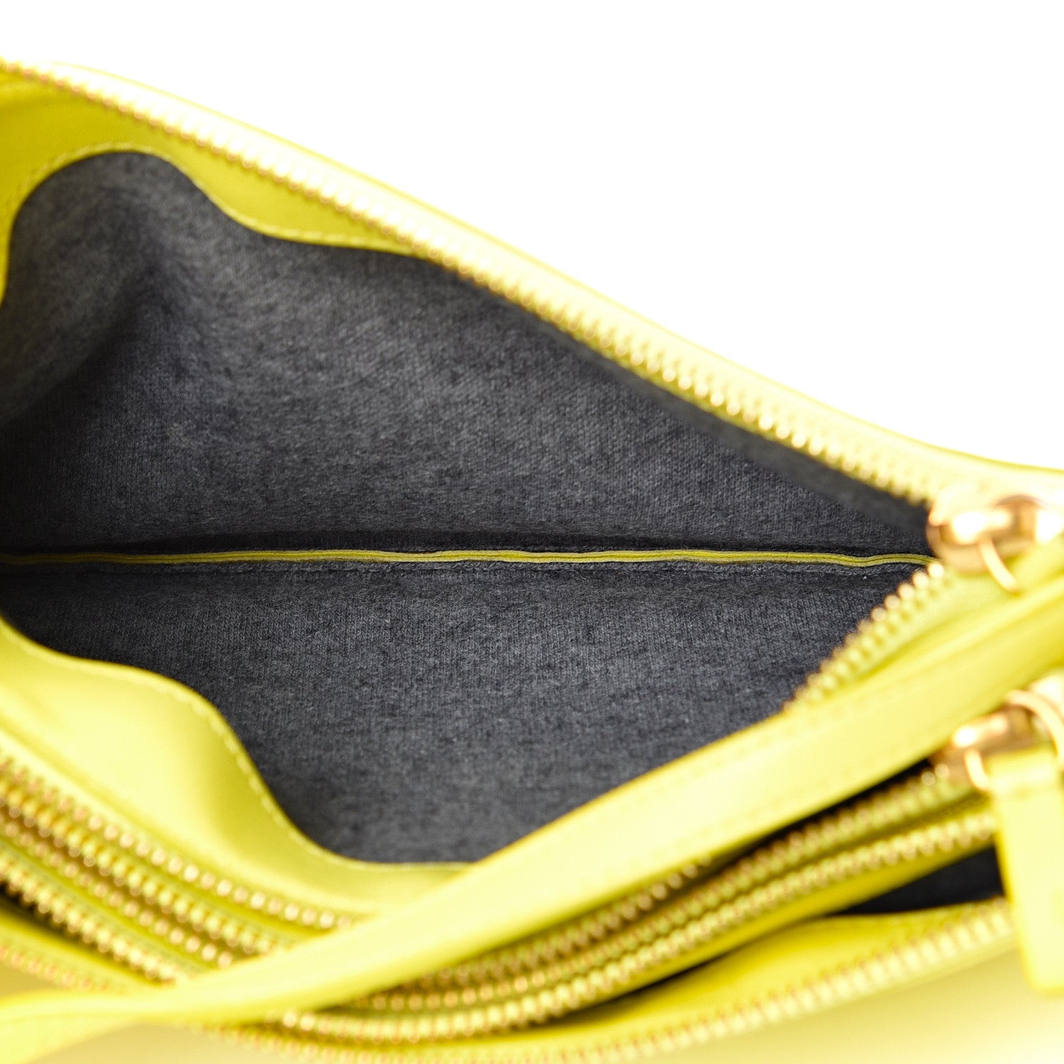 Celine Lambskin Small Trio Crossbody Bag Fluo Yellow 4 of 15