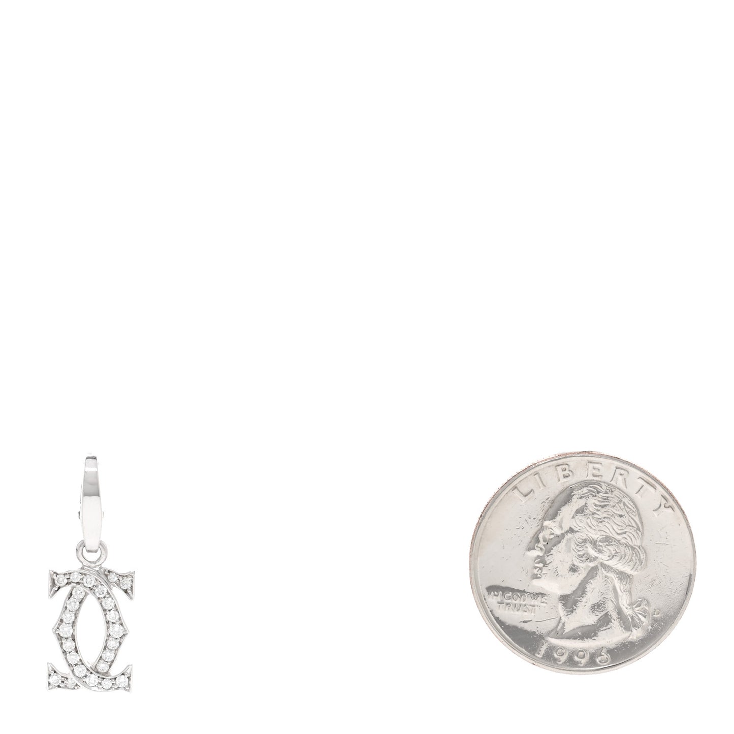 18K White Gold Diamond Logo Charm