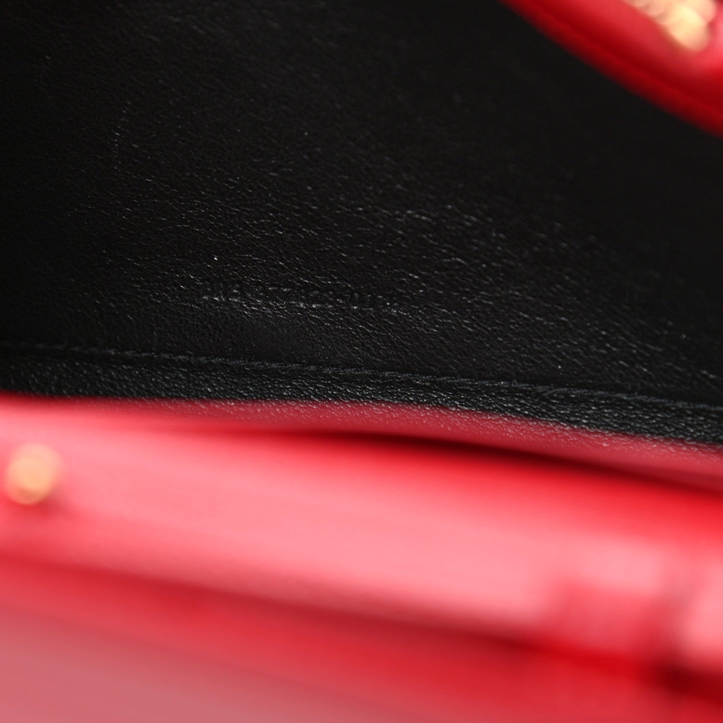 Grain De Poudre Matelasse Chevron Monogram Chain Wallet New Red