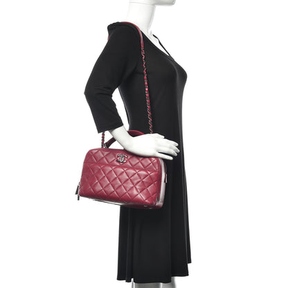 Chanel Lambskin Quilted Medium Trendy CC Bowling Bag Dark Pink 2 of 12