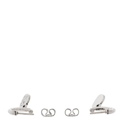 Tiffany Sterling Silver Diamond Mini Return To Tiffany Heart Hoop Earrings 3 of 4