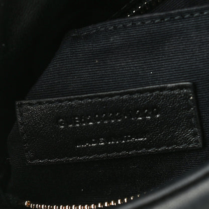 Saint Laurent Lambskin Quilted Toy Loulou Puffer Monogram Chain Satchel Black 10 of 15