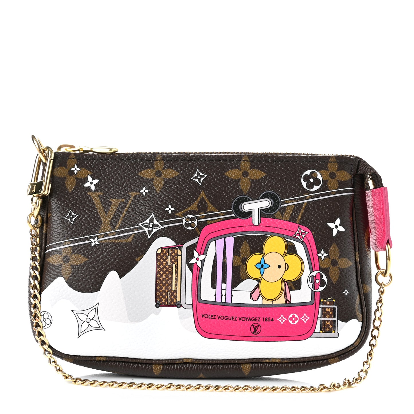 Monogram 2019 Christmas Animation Mini Courchevel Pochette Accessories Fuchsia