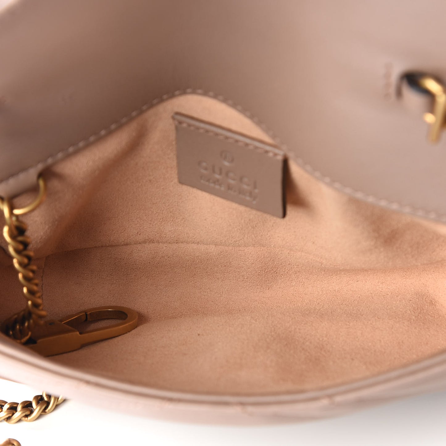 Calfskin Matelasse Super Mini GG Marmont Shoulder Bag Porcelain Rose