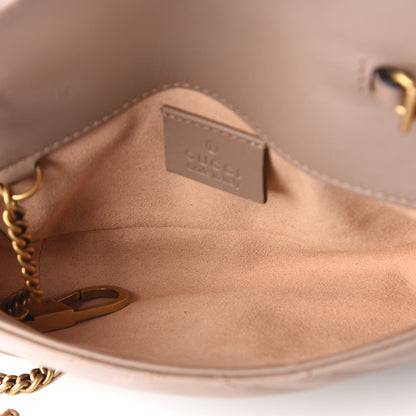 Gucci Calfskin Matelasse Super Mini GG Marmont Shoulder Bag Porcelain Rose 4 of 8