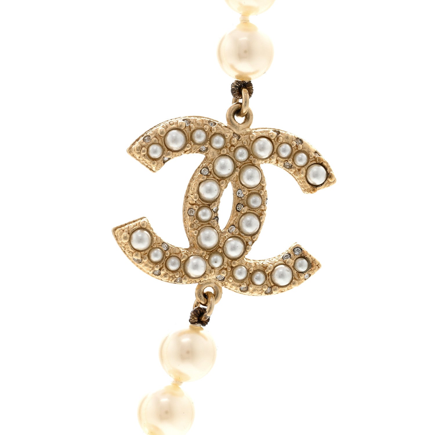 Chanel Pearl CC 100th Anniversary Necklace Light Gold 4 of 6