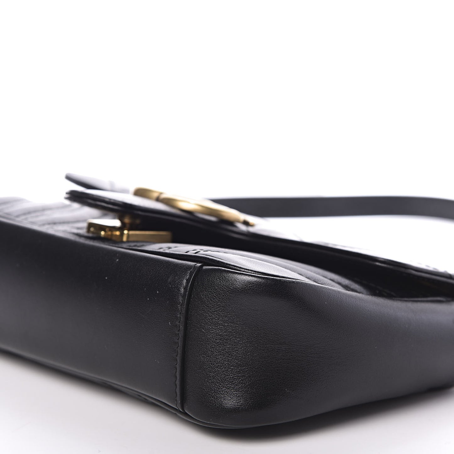 Calfskin Matelasse Mini GG Marmont Shoulder Bag Black