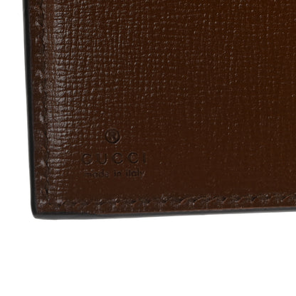 Gucci GG Supreme Monogram Textured Calfskin Web Jackie 1961 French Flap Wallet Beige Ebony Brown Sugar 6 of 8