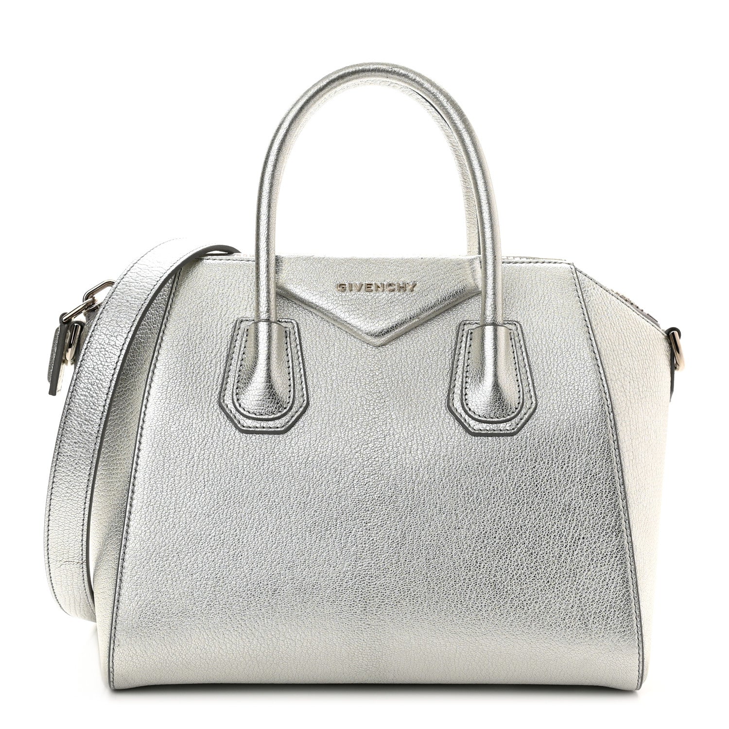 Givenchy Metallic Sugar Goatskin Small Antigona Silver 1 of 11