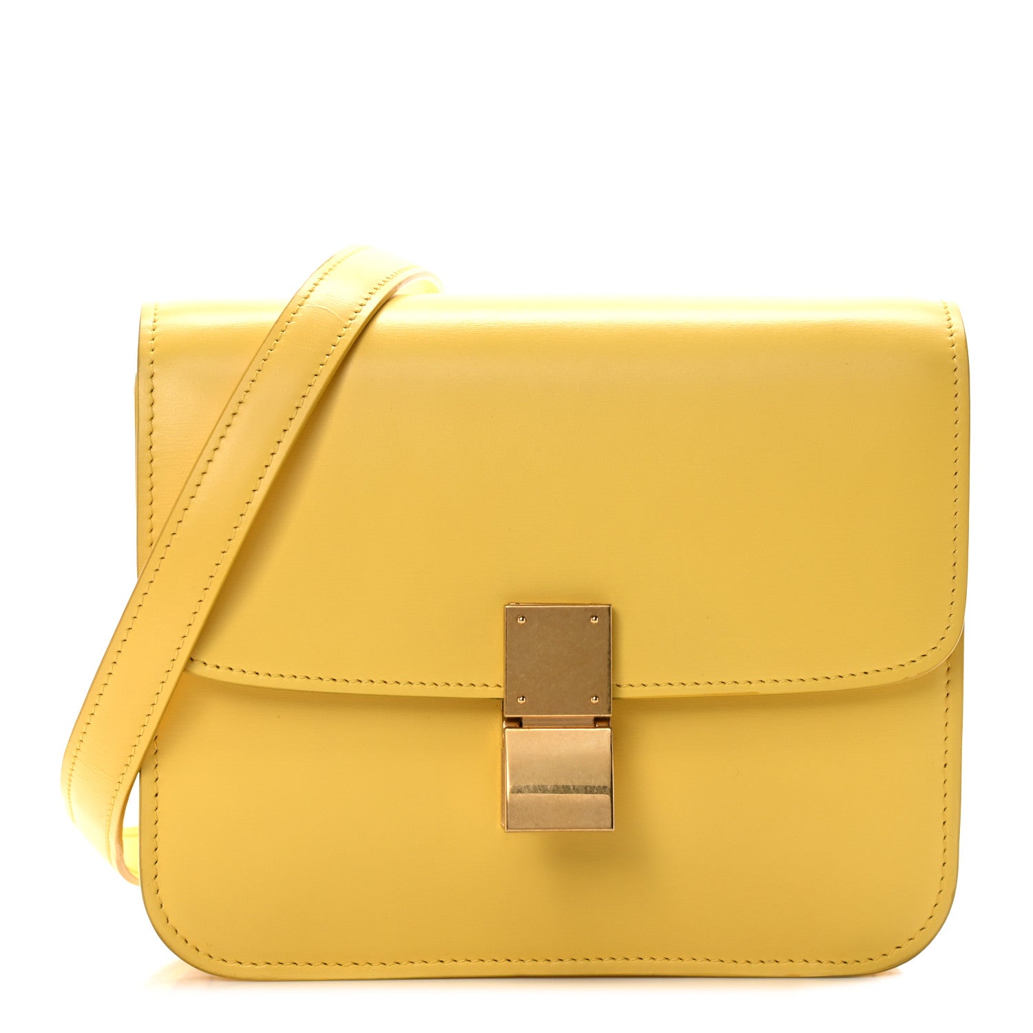 Celine Box Calfskin Teen Classic Box Flap Bag Yellow 1 of 12