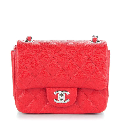 Chanel Caviar Quilted Mini Square Flap Red 1 of 8