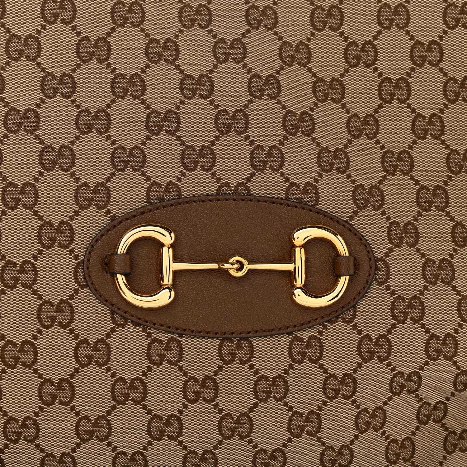 Gucci Monogram Calfskin Large Horsebit 1955 Tote Bag Beige Brown Sugar 8 of 10