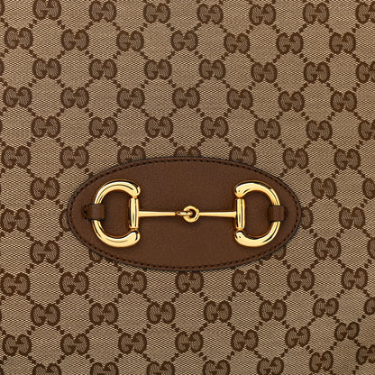 Gucci Monogram Calfskin Large Horsebit 1955 Tote Bag Beige Brown Sugar 8 of 10