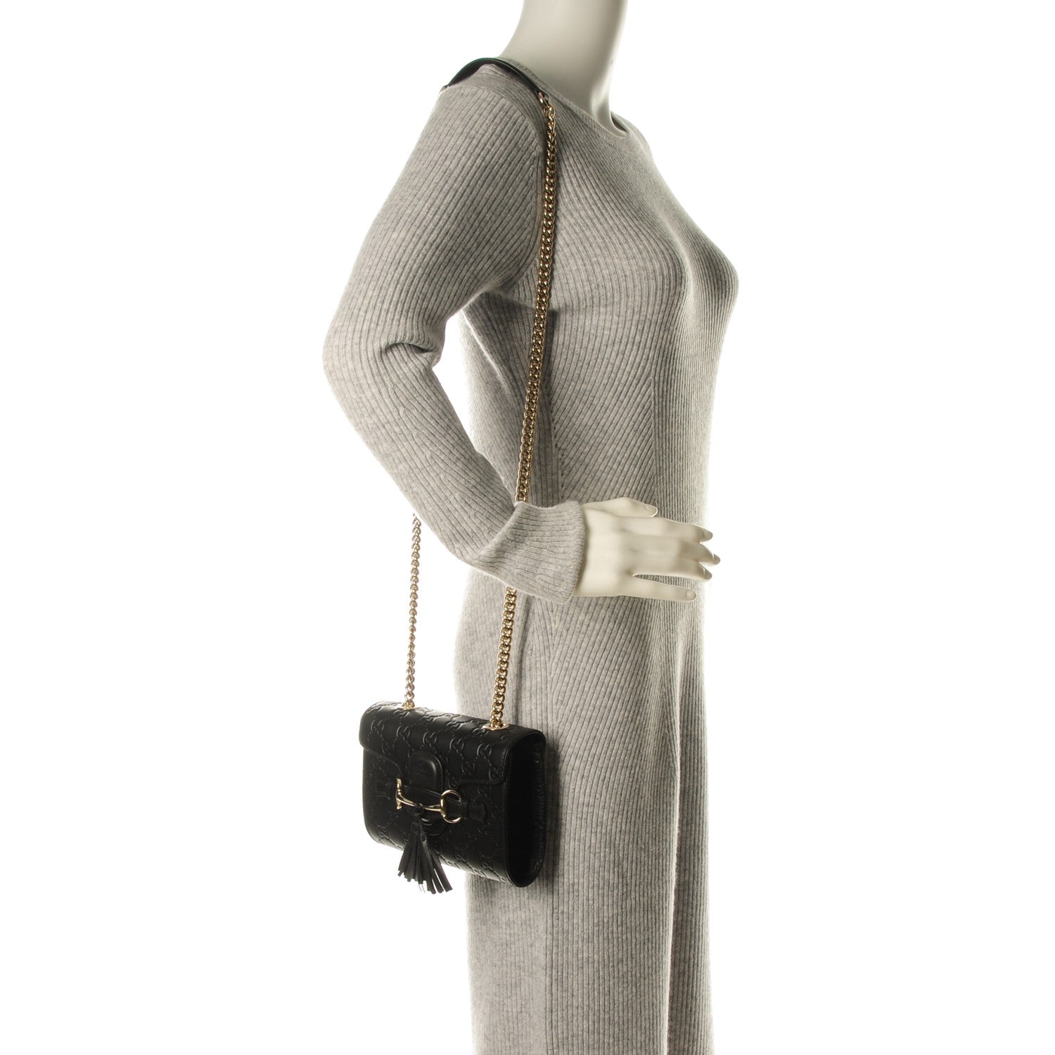 Gucci Guccissima Mini Emily Shoulder Bag Black 2 of 7