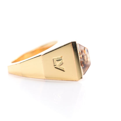 Louis Vuitton Resin Swarovski Crystal Inclusion Ring 6.5 Gold 5 of 7