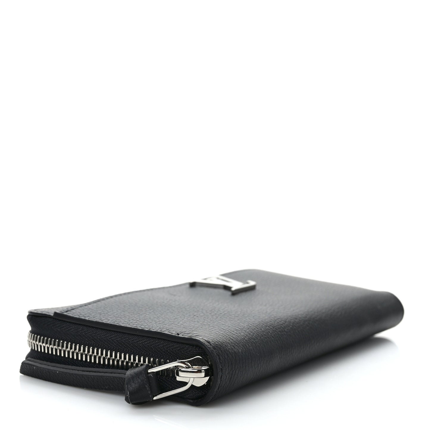 Calfskin Zippy Lockme Wallet Black