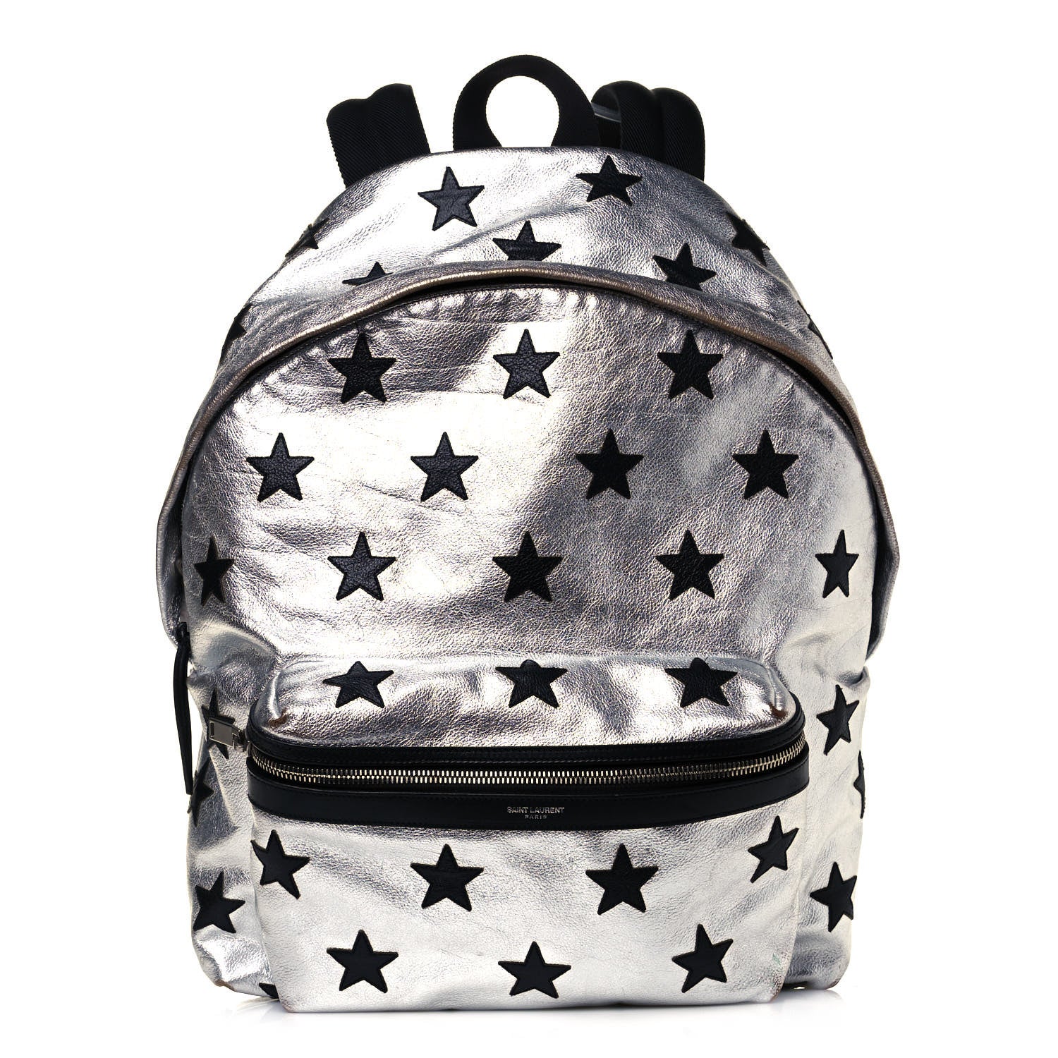 Saint Laurent Metallic Buffalo Star Hunting Backpack Silver Black 1 of 11