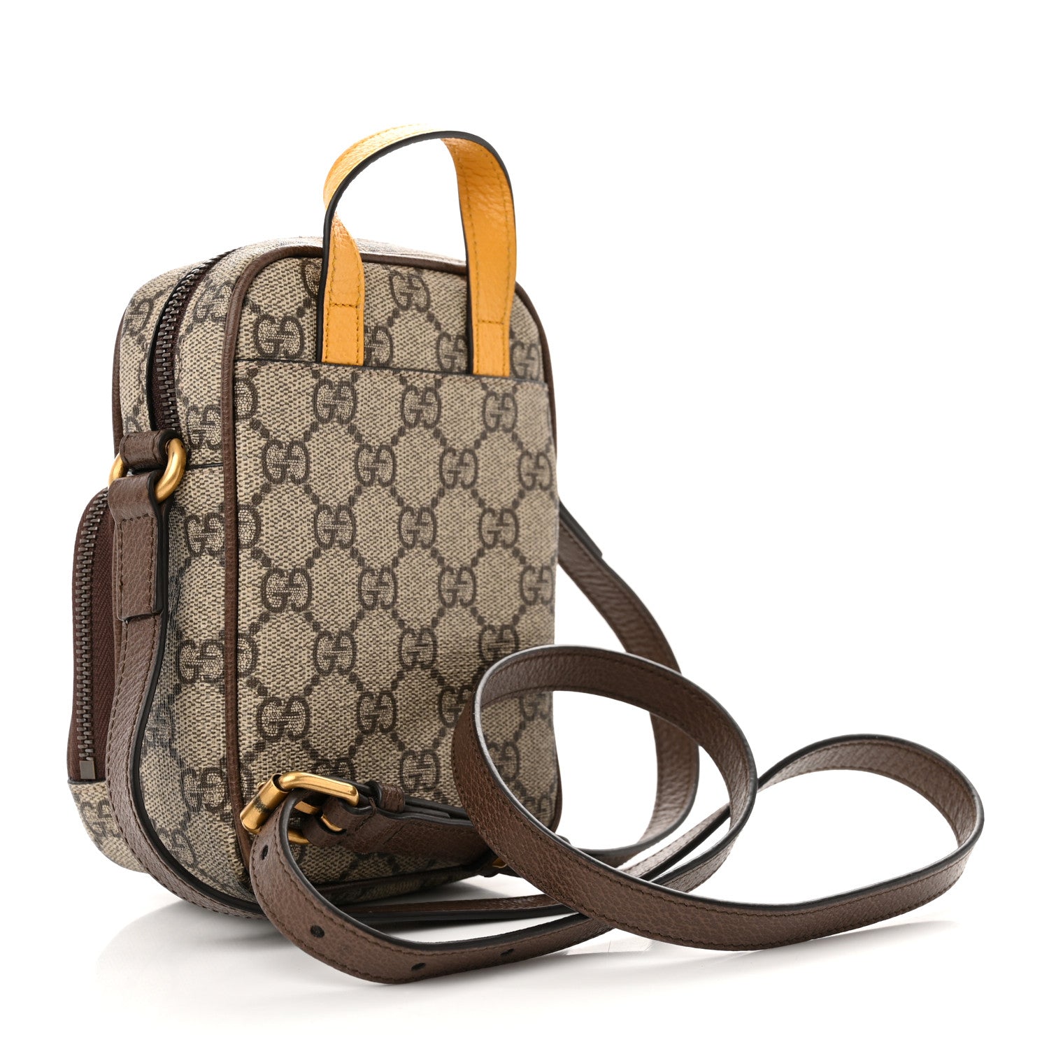 Gucci GG Supreme Monogram Mini Neo Vintage Double Zip Messenger Bag Beige New Acero Crop 3 of 12