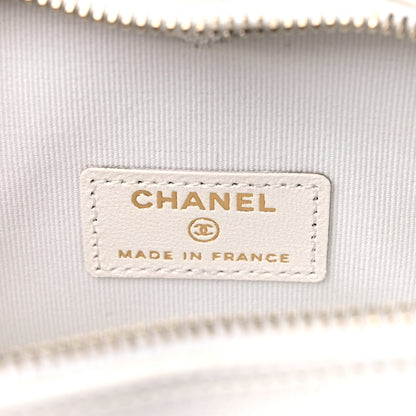 Chanel Lambskin Quilted CC In Love Heart Clutch With Chain White 6 of 9