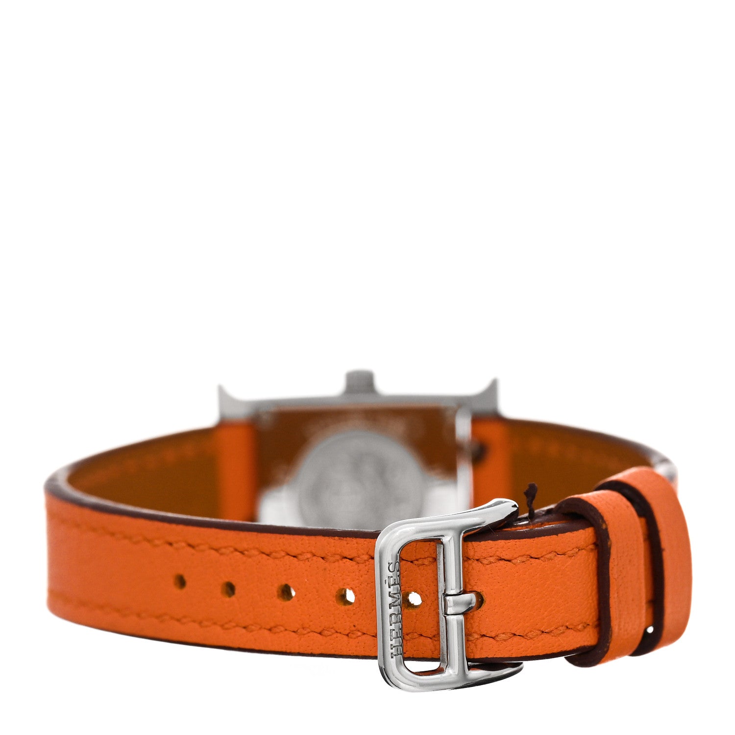Hermes Stainless Steel Swift 17.2mm Heure H Hour Watch Orange 3 of 5