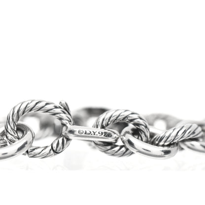 David Yurman Sterling Silver Diamond 15mm Midnight Melange Oval Link Bracelet 4 of 4