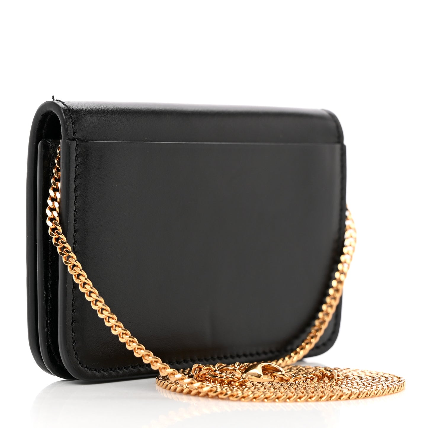 Calfskin TB Mini Jody Chain Card Case Black