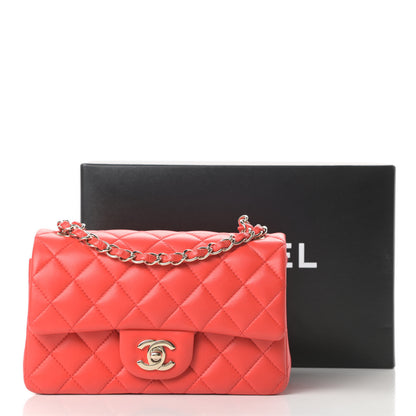 Chanel Lambskin Quilted Mini Rectangular Flap Red 15 of 17