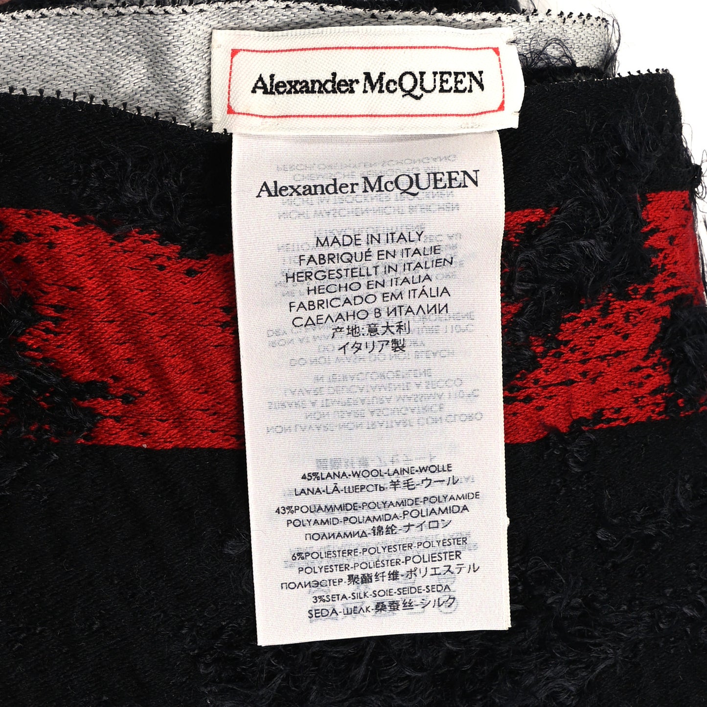 Wool Adorned Skeleton Stole Black Red White
