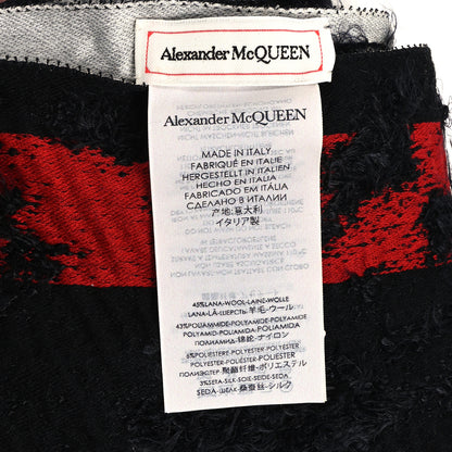 Alexander McQueen Wool Adorned Skeleton Stole Black Red White 4 of 4
