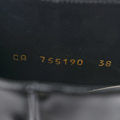 Saint Laurent Glazed Calfskin Vendome 110 Boots 38 Black 7 of 9