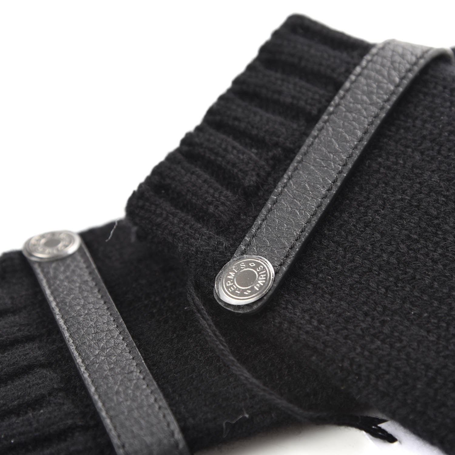 Hermes Cashmere Deerskin Baltimore Gloves S Black 4 of 5