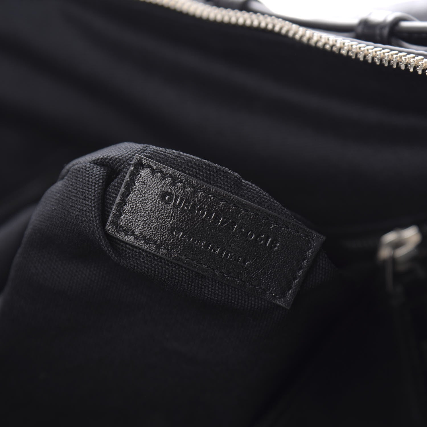 Saint Laurent Calfskin Crocodile Embossed ID Bag Black 8 of 11