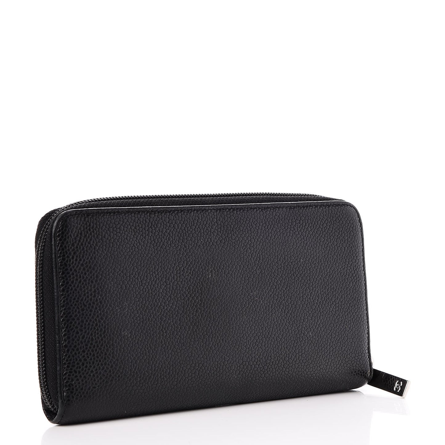 Caviar Large Timeless CC Zip Around Wallet Black