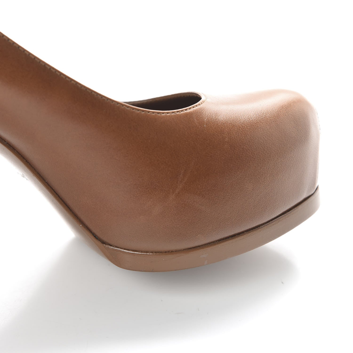 Saint Laurent Calfskin Tribtoo Pump 35 Brown 9 of 9