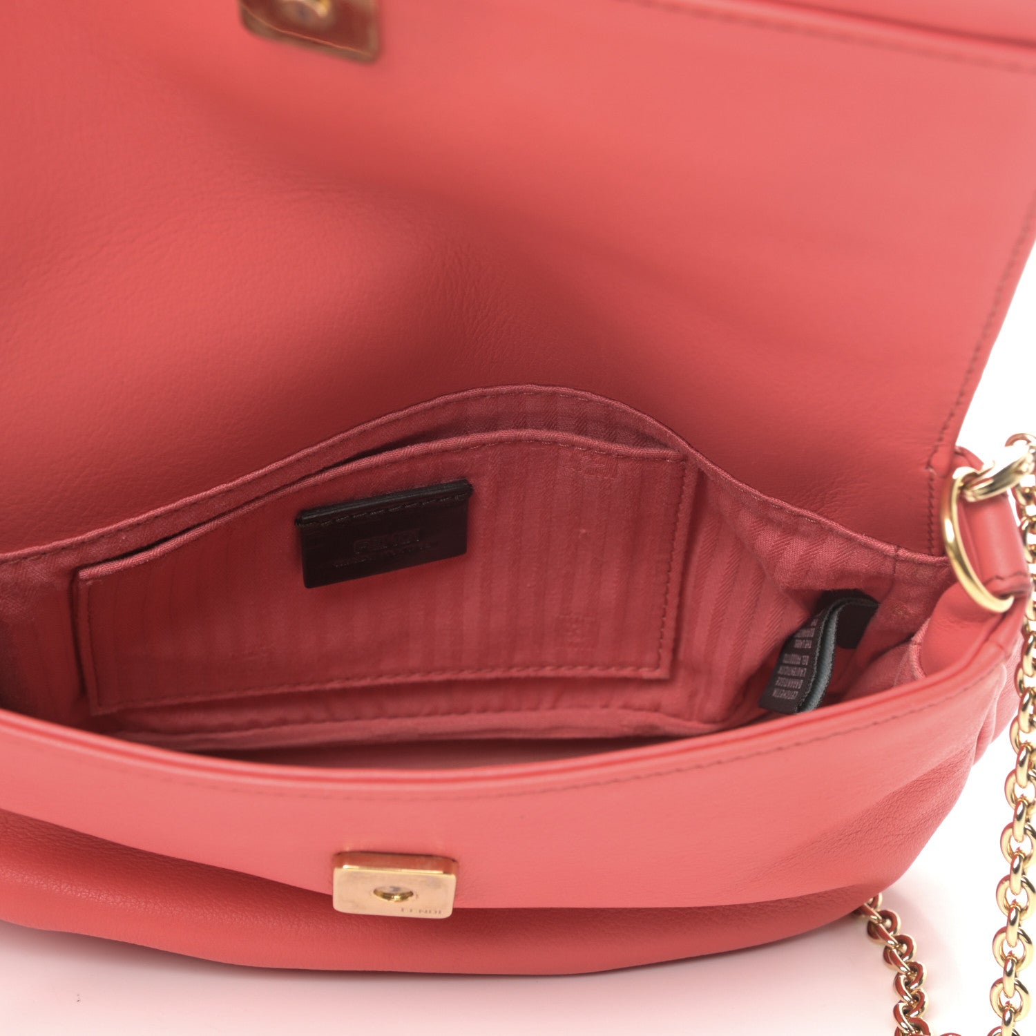 Fendi Vitello Flamingo Enamel Fendista Pouchette Crossbody Rosa Exstasy 5 of 10