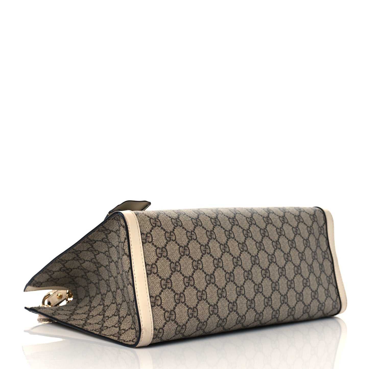 GG Supreme Monogram Medium Padlock Tote White