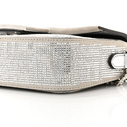 Fendi Crystal Vitello Laminato FF Mini Baguette Crystal Argento 11 of 12