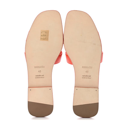 Hermes Epsom Oran Sandals 40 Orange Poppy 5 of 9