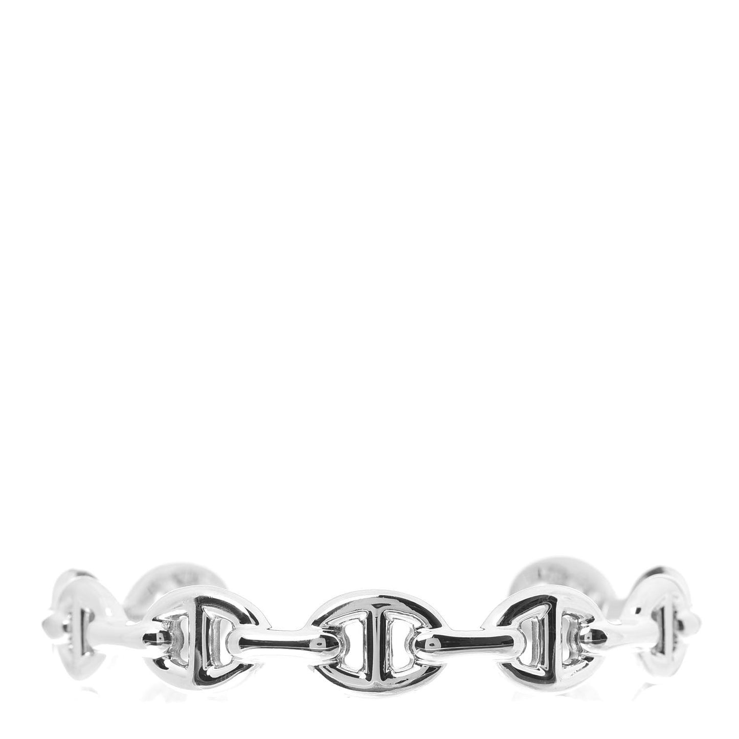 Sterling Silver MM Chaine d'Ancre Enchainee Cuff Bracelet ST