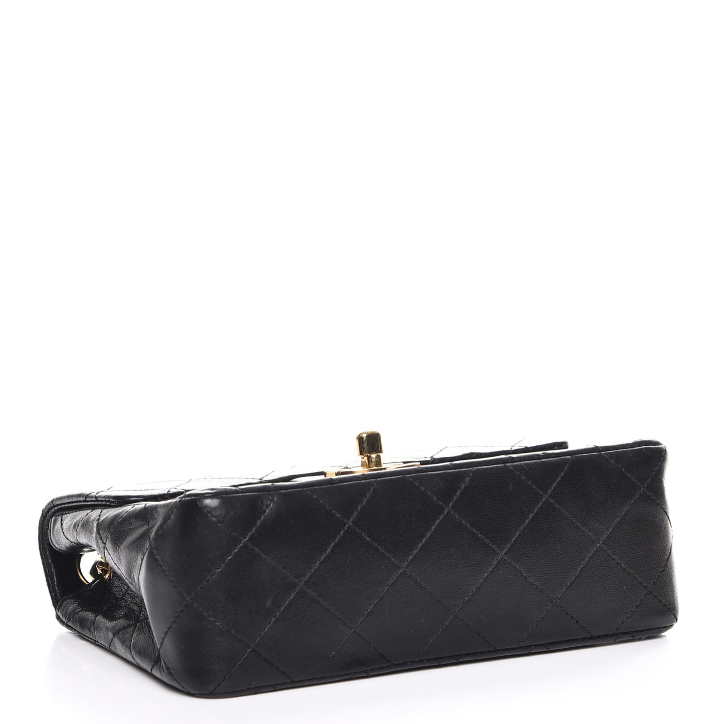 Lambskin Quilted Mini Square Flap Black