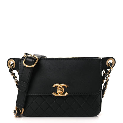 Chanel Calfskin Quilted Waist Bag With Coin Purse Black 1 of 9