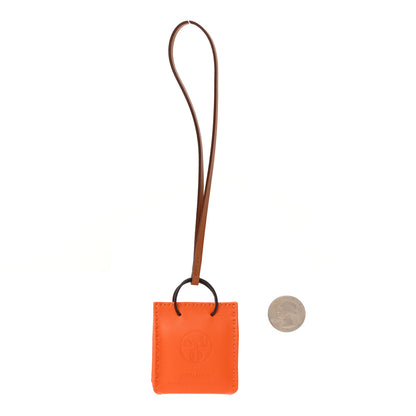 Hermes Milo Lambskin Swift Shopping Bag Charm Feu Gold 2 of 3