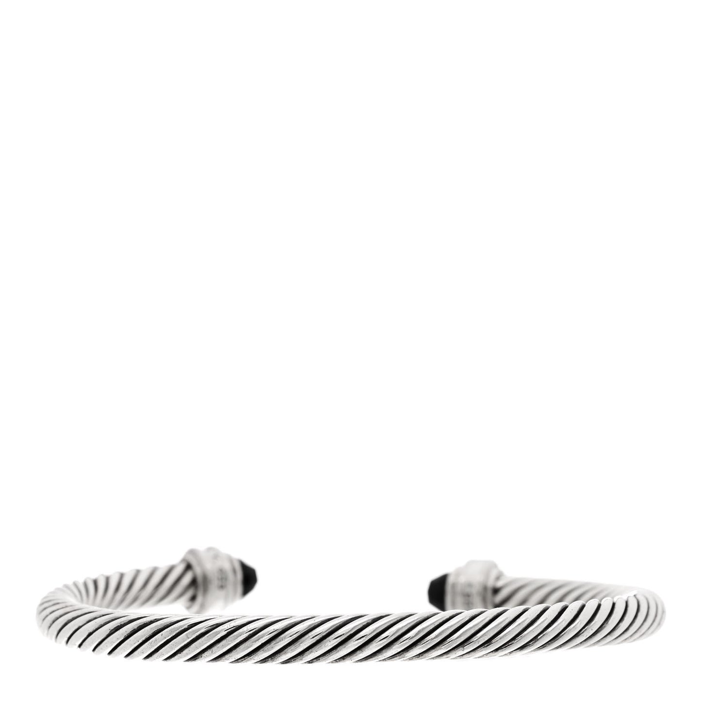 Sterling Silver Diamond Black Onyx 5mm Cable Classics Princess Bracelet