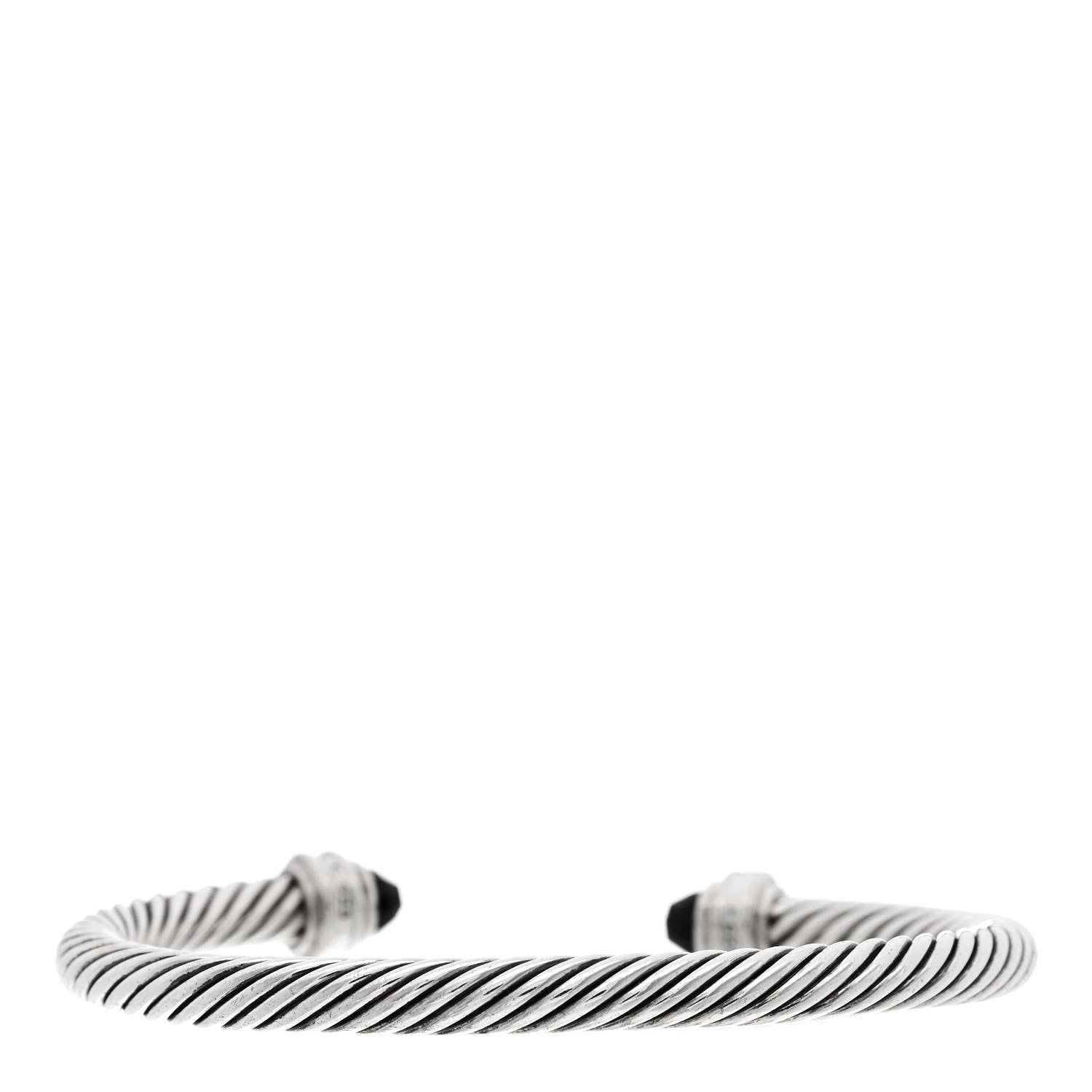 David Yurman Sterling Silver Diamond Black Onyx 5mm Cable Classics Princess Bracelet 2 of 3